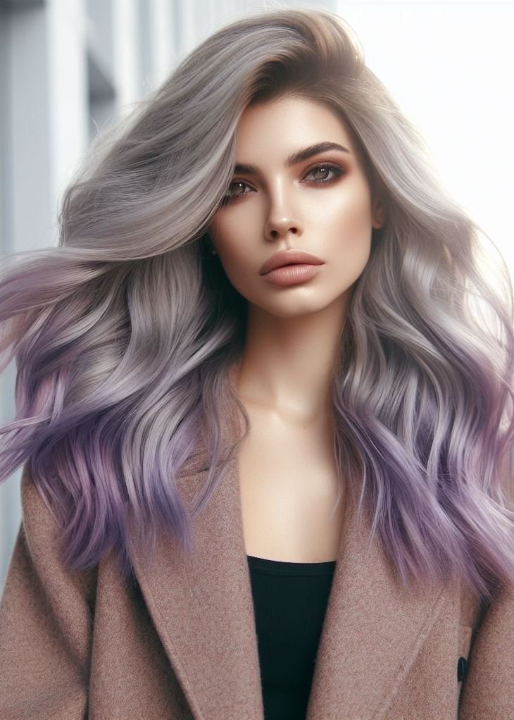 For the Fair of Skin & Free Spirit: Calling all fair complexions and adventurous souls! Icy blonde with lavender tips creates a striking and unforgettable contrast. Get inspired!