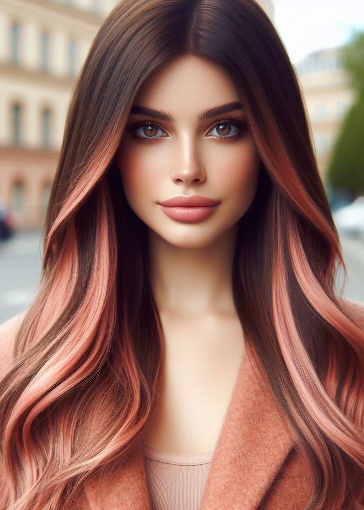 Brunette Going Soft & Sweet: Brunettes can join the pastel party too! Peachy pastel hair adds a touch of playful color without losing its natural depth. Get inspired! ➡️✨