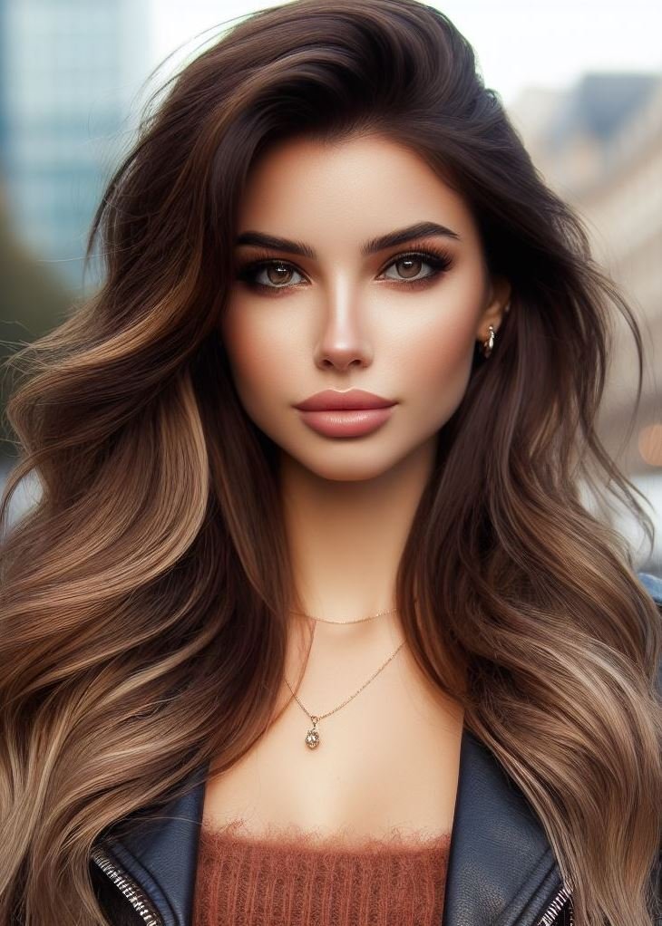 Brunette Going Bright (But Not Too Bright!): Espresso brown with caramel balayage offers the perfect way for brunettes to add a touch of lightness without going full-blown blonde. Get inspired for a subtle yet sun-kissed transformation!