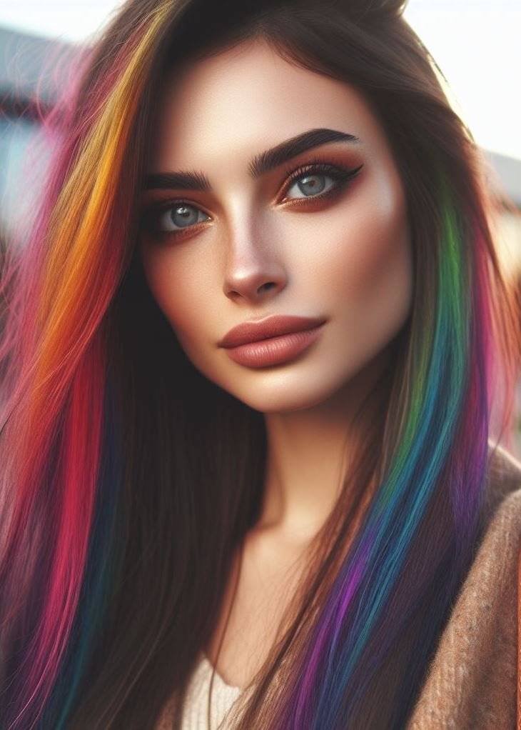 Peekaboo Party Under Your Hair! Rainbow peekaboo highlights offer hidden pops of color for a playful surprise. Get inspired by this pin collection to find your perfect color combo! ✨