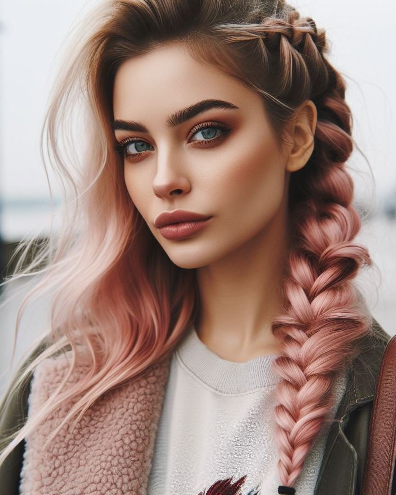 Box Braids with a Twist: Take your box braids to the next level by incorporating vibrant pink highlights or extensions into the strawberry blonde base. Bold and beautiful!