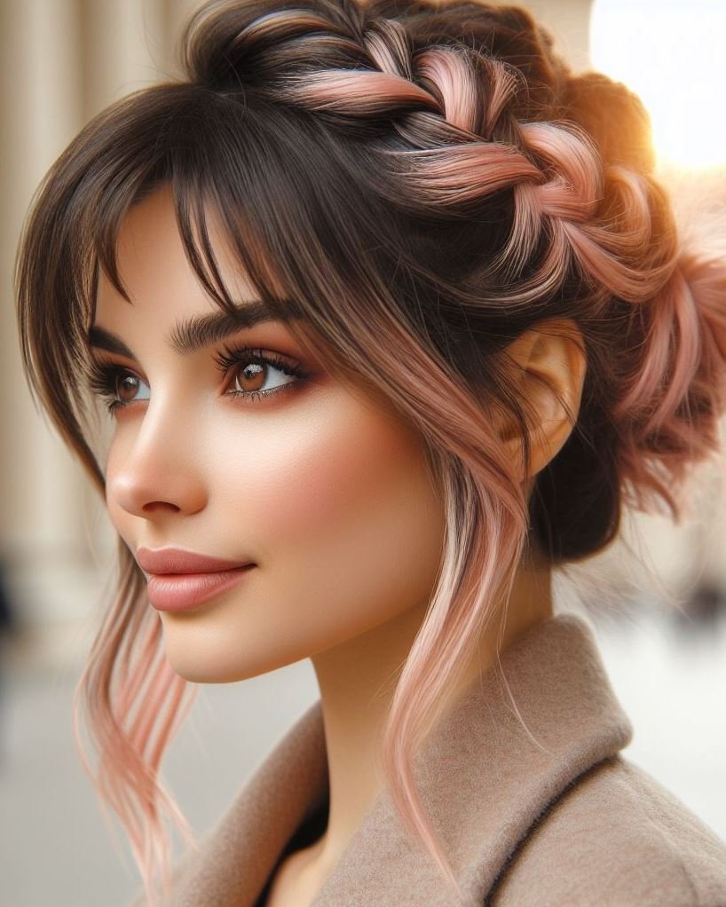 Blush & Boss: This chic blush pink twist updo exudes confidence and effortless style.