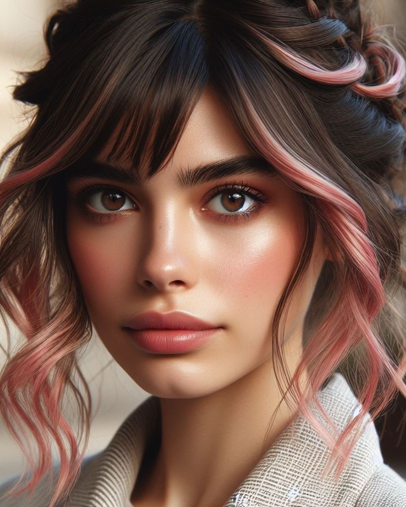 Modern Fairytale: A whimsical twist updo in blush pink adds a touch of magic to your hairstyle.