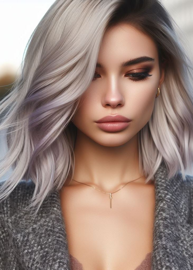 Goodbye Brass, Hello Fairytale: Platinum blonde with lavender undertones creates a stunning anti-brass effect. Find your dream shade and rock a show-stopping look!