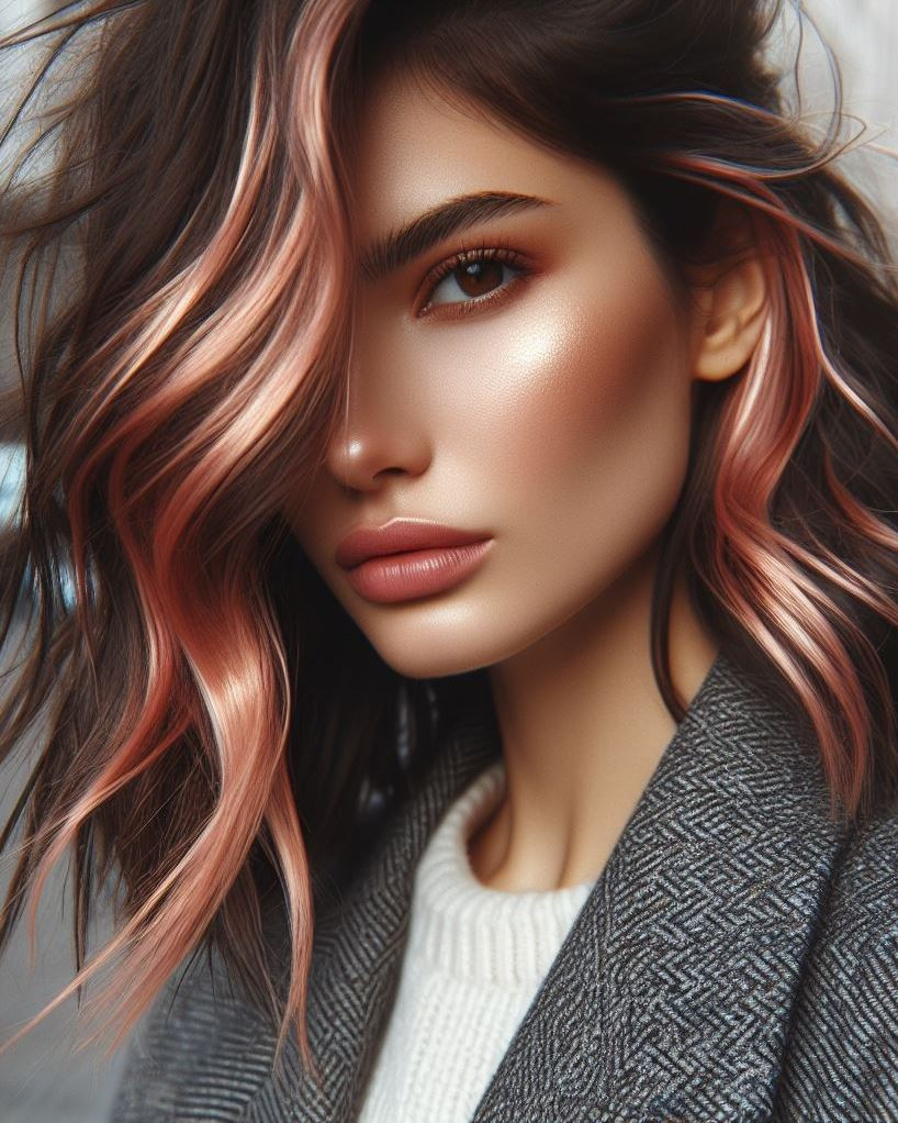 Brunette Blush ✨: Rose gold highlights add a touch of flirty warmth to brunette locks. Get inspired by this pin collection to find your perfect shade of rose gold!