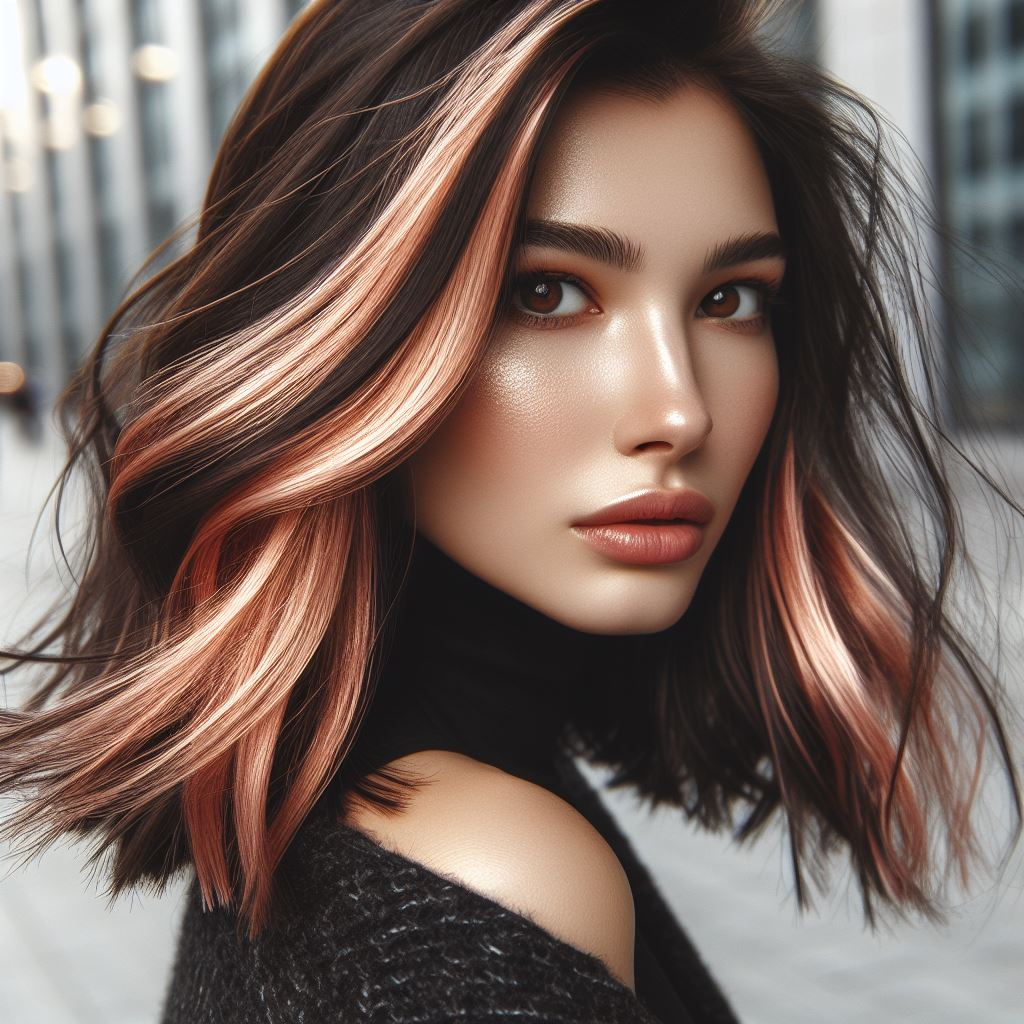 Bye-Bye Brass, Hello Rose: Banish brassy tones and embrace the rose gold life! Get inspired by these brunette hair transformations with stunning rose gold highlights.