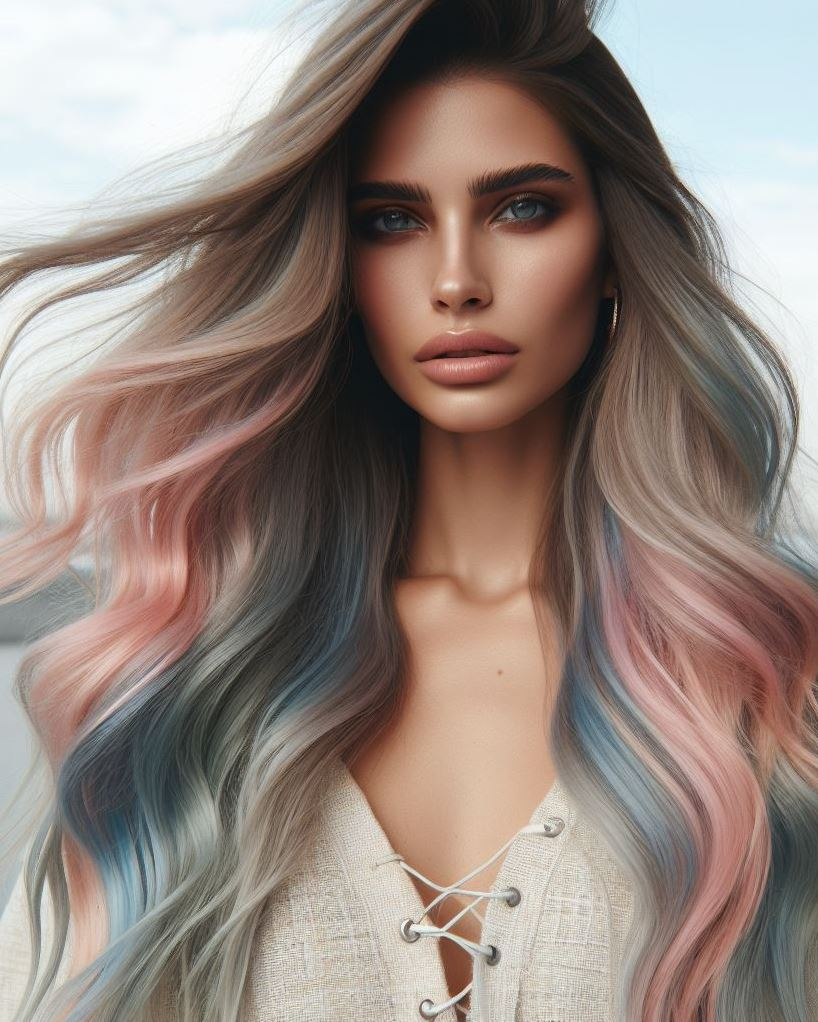 Hair as a Canvas : Let your locks be your masterpiece! Get inspired by these playful pastel rainbow hairstyles that showcase endless color combinations.