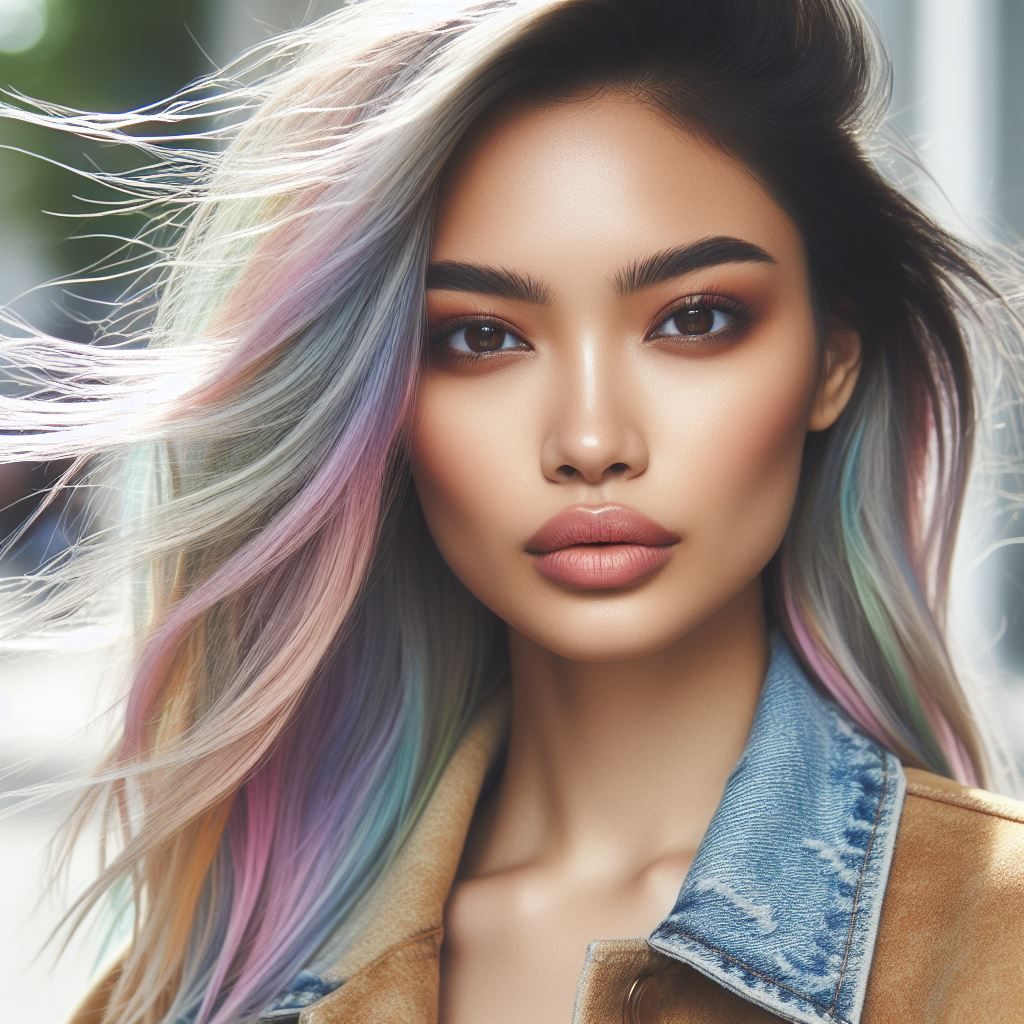 Express Yourself in Color : Embrace your individuality with a vibrant blend of pastel hues! Get inspired by these playful and eye-catching pastel rainbow hairstyles.