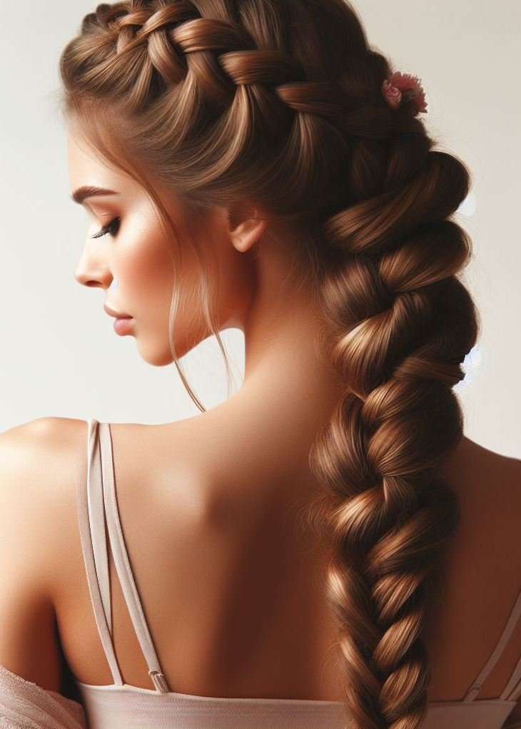 Bold beauty in braids! ✨ Showcase the volume and texture of thick hair with a statement braid for a look that's both powerful and stylish.