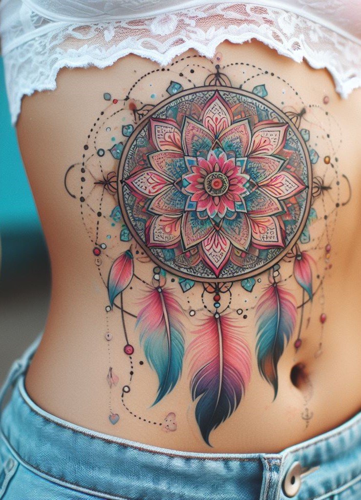 Double Dream Catcher Power: Protection Amplified ✨ Opt for two interlocking dream catchers in your tattoo for a double dose of protection and a visually captivating design!