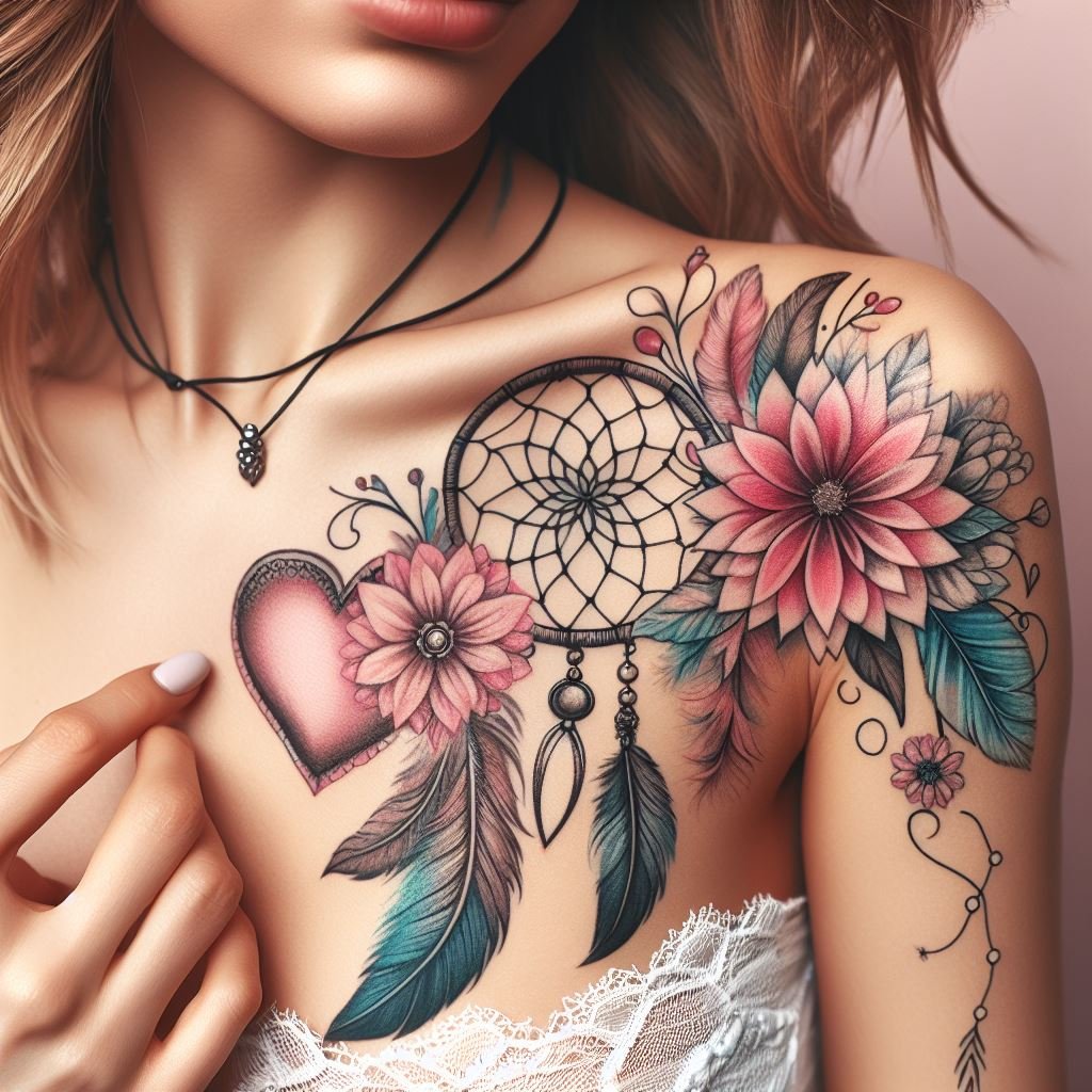 Double Dream Catcher & Feather Flourish: Strength in Duality Double the protection and visual intrigue with two interlocking dream catchers! Add a single feather for a touch of personal symbolism and a reminder to follow your dreams!