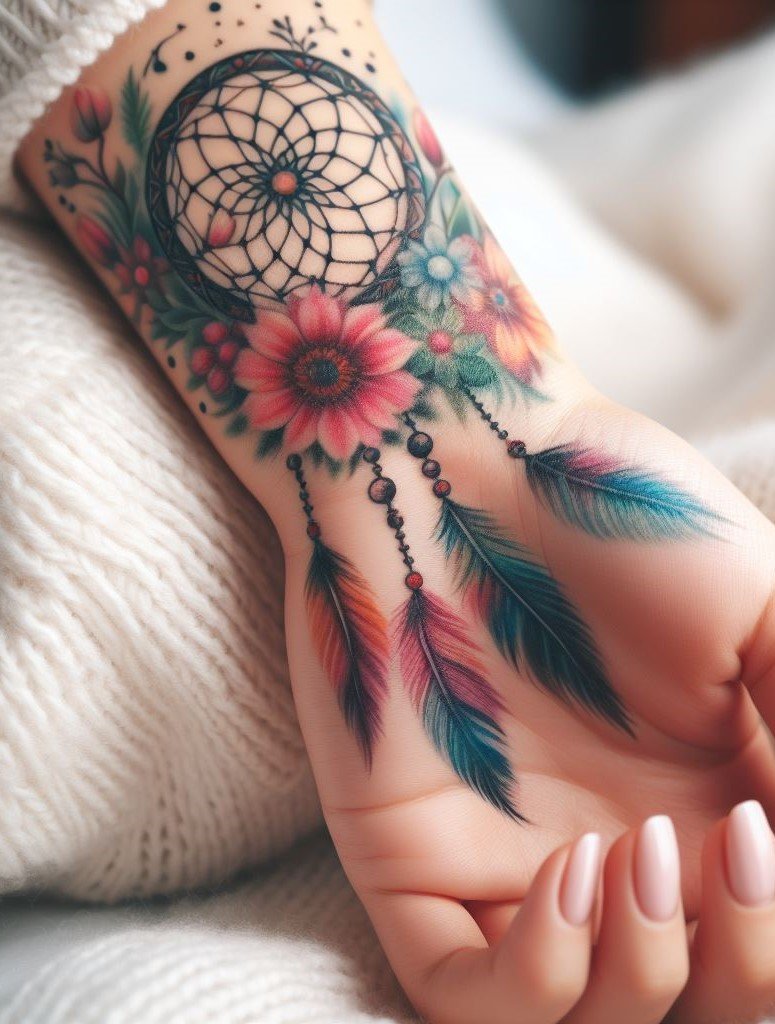 A Timeless Legacy on Your Skin ⏳ Dream catcher tattoos bridge cultural heritage with personal expression. Opt for traditional black and grey or explore watercolor hues for a whimsical touch!
