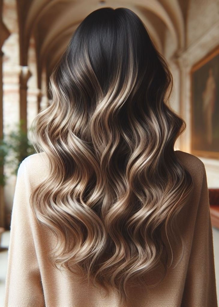 Beach Babe with a Golden Touch: Embrace your natural waves and flaunt your healthy blonde Highlights!