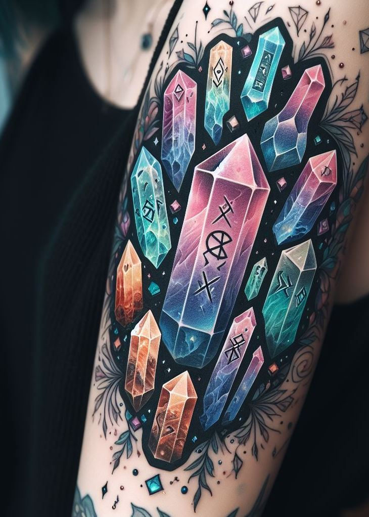 With Crystal Tattoos, ancient runes don’t just whisper—they shine. Runic Crystal Recharge: Ancient Wisdom Meets Modern Bling is your personal talisman, where every glyph glimmers with stories untold.