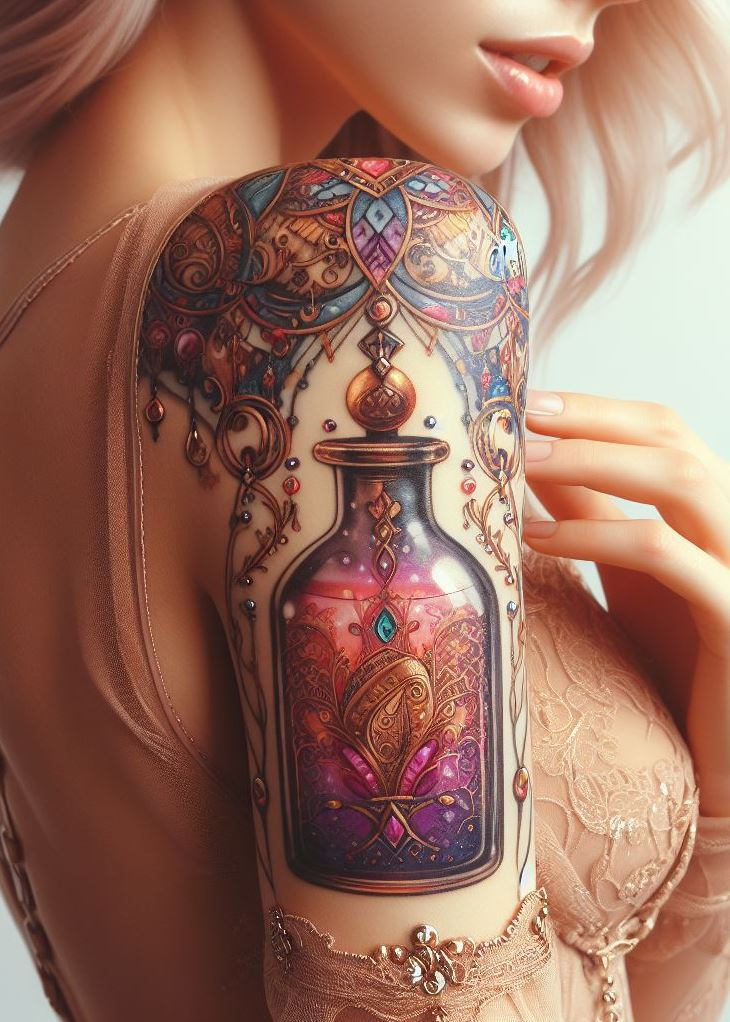 Ink your own epic—this potion bottle, adorned with Egyptian hieroglyphs, is a scroll of skin that tells a story of gods, pharaohs, and the magic that ruled the Nile.