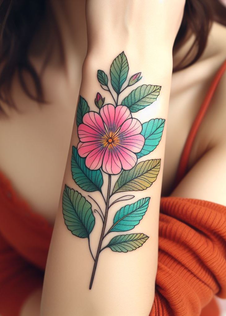 "Golden Blooms: Adorn your skin with the February birth flowers—the primroses. Their clusters of yellow blossoms symbolize youth, growth, and resilience. A primrose tattoo on your arm or back is like wearing a sun-kissed garden, radiating positivity and natural beauty." 🌼☀️