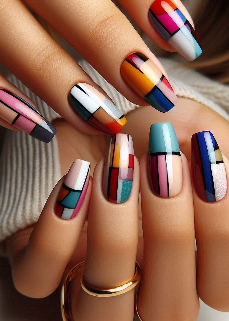 Abstract Nail Art: It's Not Just Random Splotches (We Promise!) | Pocoko Pastel Paradise: Color Blocking Nails for the Minimalist Love bold colors but prefer a softer touch? Embrace the pastel trend with Color Blocking Nails! Paint each nail a different pastel shade for a playful yet minimalist look. It's the perfect way to add a touch of whimsy and color to your fingertips without going overboard.