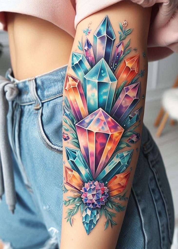 With “Crystal Tattoos - Crystal Kaleidoscope,” your skin becomes the canvas for an ever-changing display of dazzling light and color. It’s wearable magic that shifts with your every move.