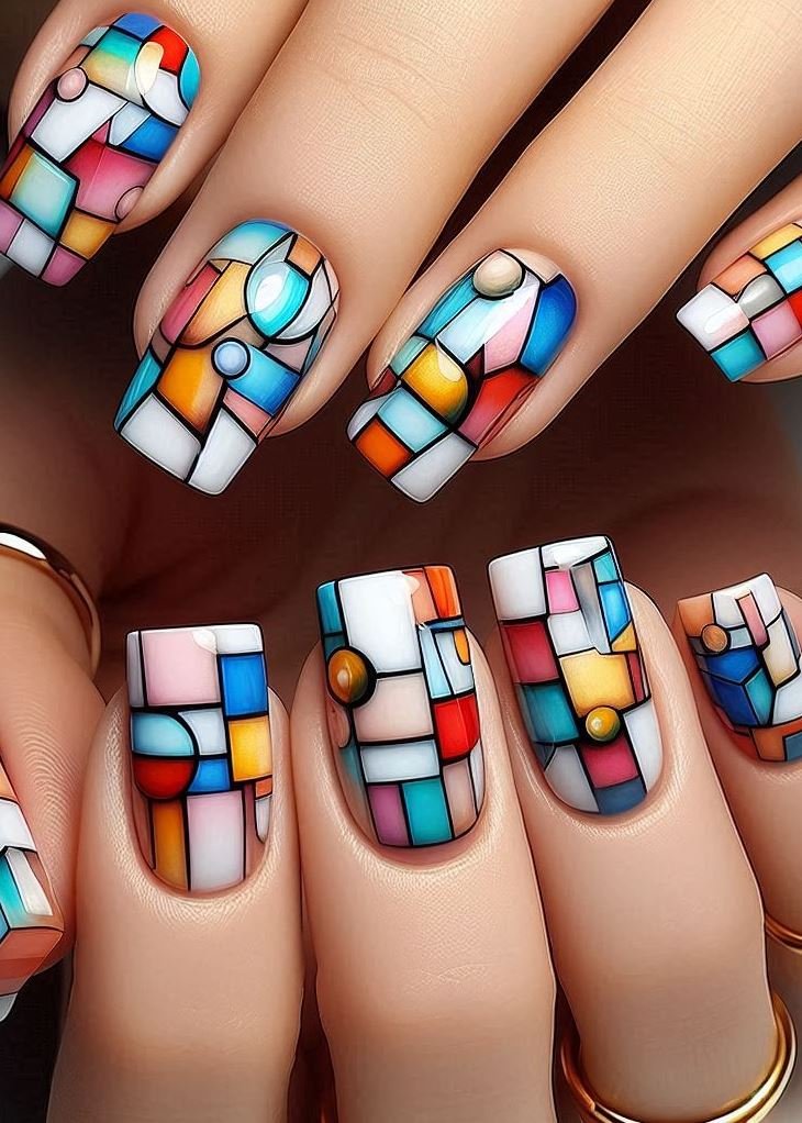 Abstract Nail Art: It's Not Just Random Splotches (We Promise!) | Pocoko Monochrome Mania: Cubist Nails with a Twist Love the Cubist concept but want a more subdued look? Try Monochrome Cubist Nails! Use different shades of the same color to create geometric shapes and fragments on your nails. It's a sophisticated and artistic way to rock the Cubist trend, and perfect for those who prefer a more tonal look.