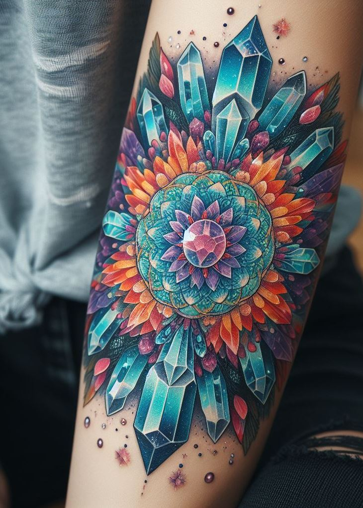 Who needs a mantra when you have this mesmerizing crystal mandala tattoo? It's a constant reminder to find your calm amidst the chaos.