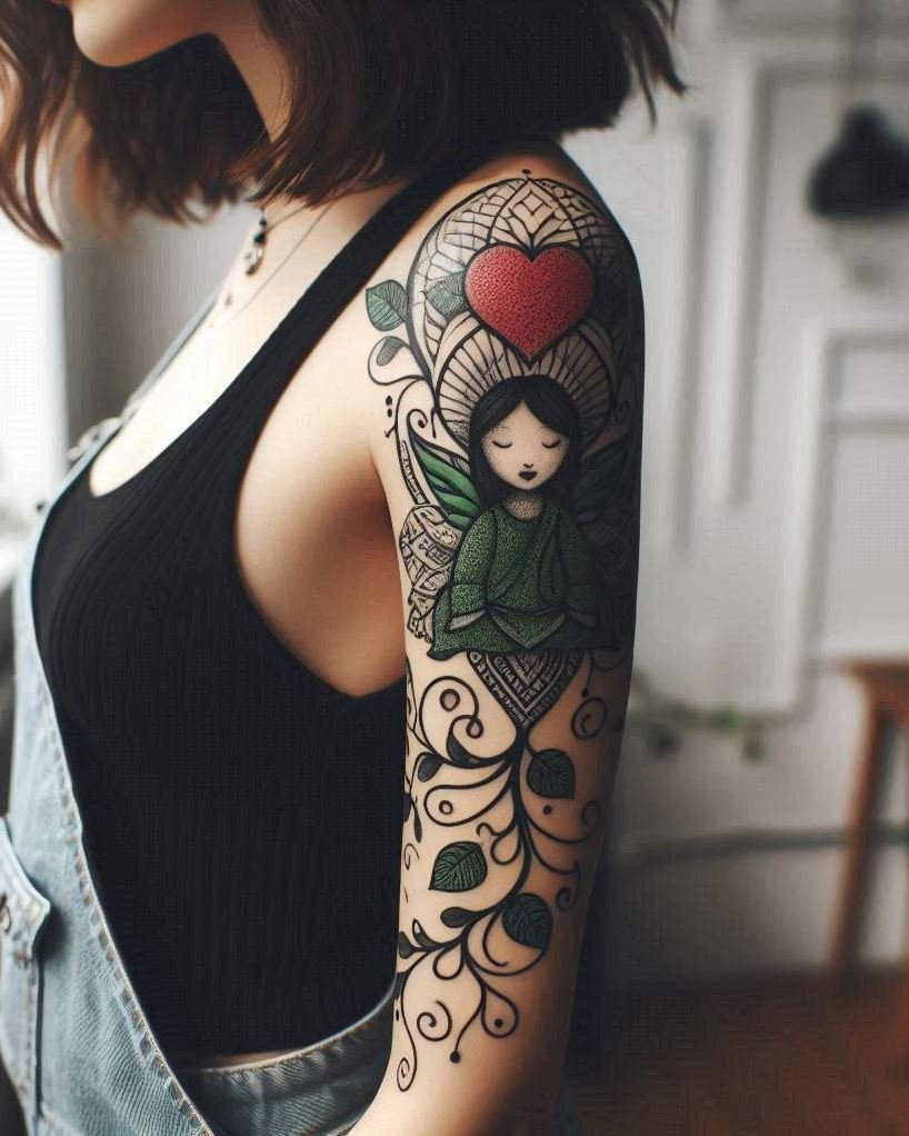 Love Conquers All: Flowing, iridescent wings shimmer around a vibrant red heart. This design celebrates the all-encompassing power of love that transcends boundaries. A breathtaking addition to any fantasy or spiritual mood board!