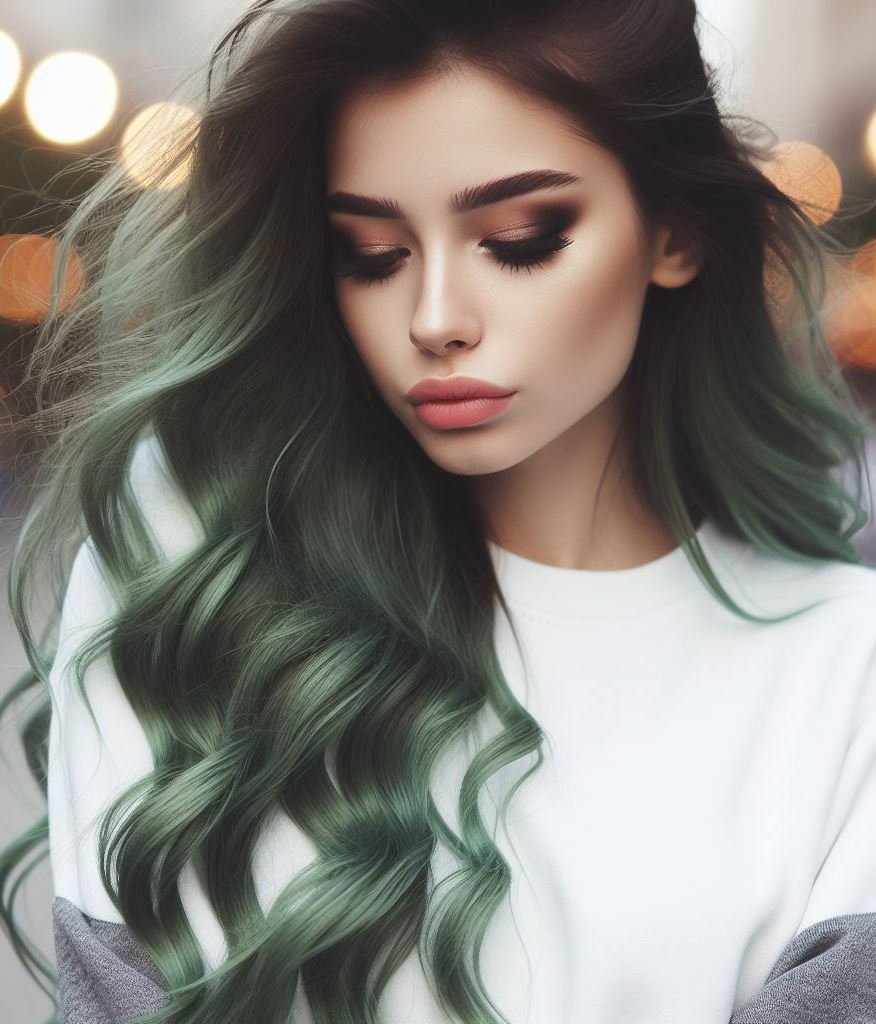 Neon Oasis: Combine boldness with sophistication with a vibrant neon green base and subtle olive green highlights. This unexpected pairing creates a unique and eye-catching hairstyle.