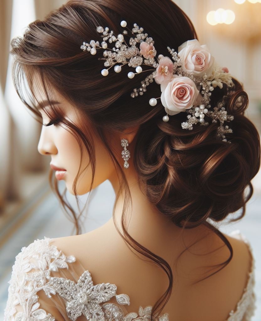 Bridal Hairstyle Accessories: Enhancing Your Wedding Hair | Pocoko Curls that coil like the rings of promise. Your wedding hairstyle is the eternal loop of love's embrace.