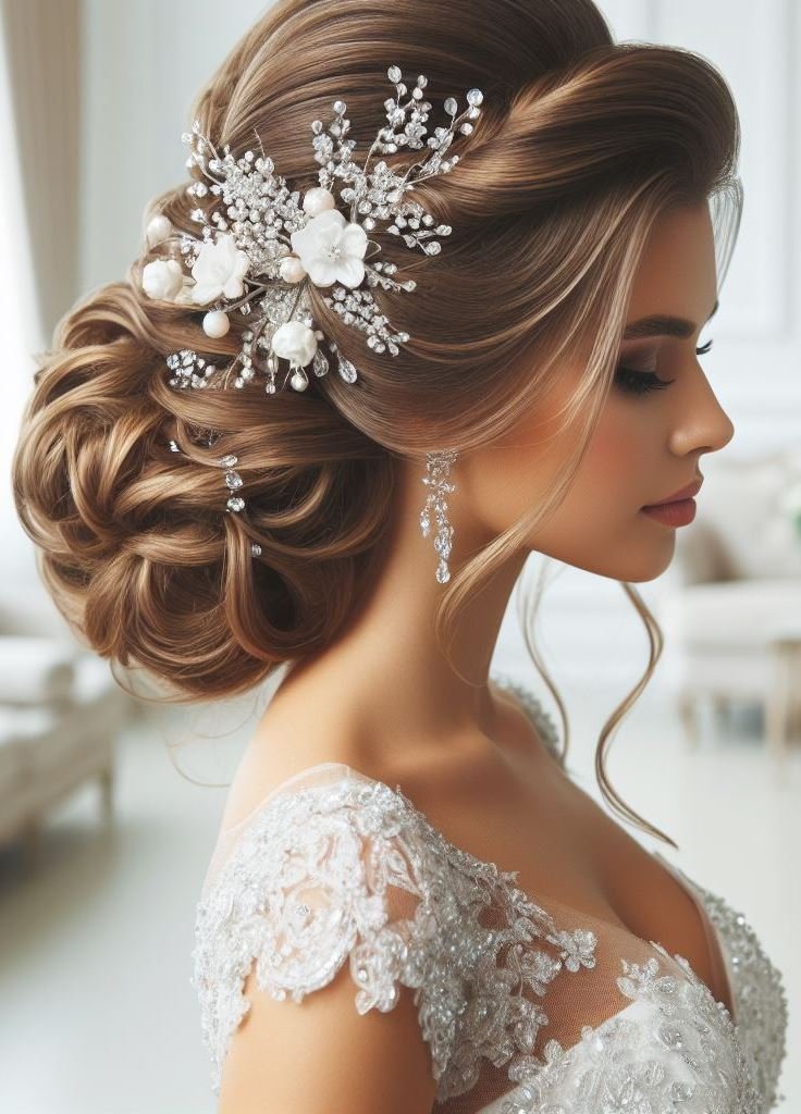 Bridal Hairstyle Accessories: Enhancing Your Wedding Hair | Pocoko A tiara of natural beauty, your hair is the crown jewel of your wedding attire. Let it reign with grace and poise.