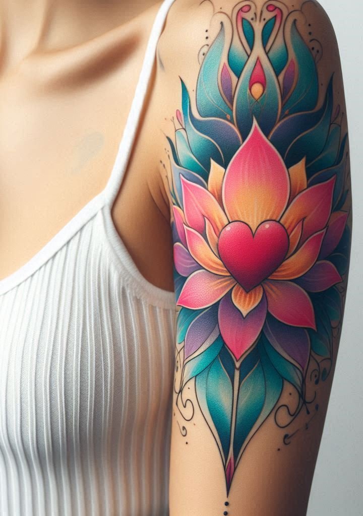 Red lotus, red heart – a passionate combo! Ankle tattoos are super cute, but be prepared for a bit of pain. Worth it, though! 🔥