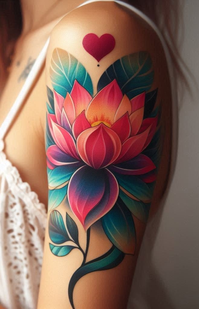 Finger tattoos are cool, but they fade faster. Still, a lotus and heart on your finger is like a mini work of art! 🖐️