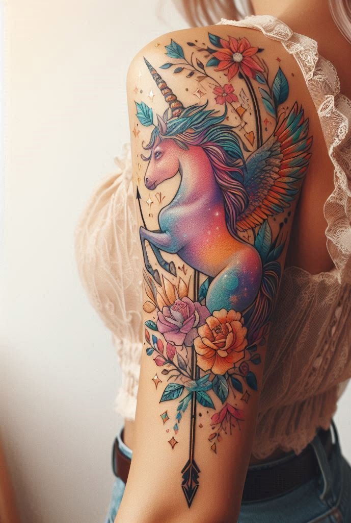 Tooth Fairy Approved: Playful unicorn flossing its teeth—because even magical creatures need good oral hygiene! 😁🦷