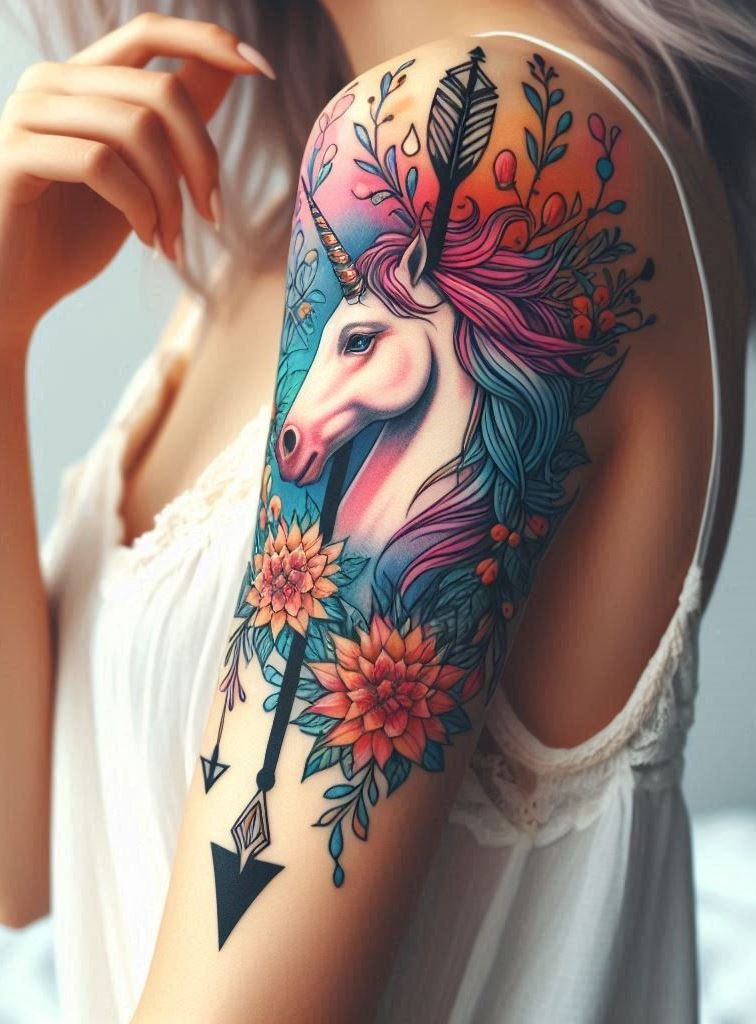 Inner Strength: A striking stomach tattoo—symbolizing beauty, resilience, and a connection to the mystical realm. 💪🌟