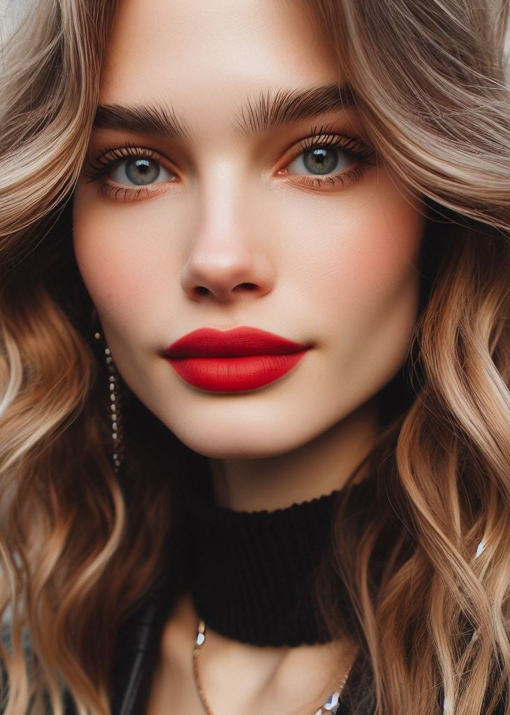 Bold yet classy. Make a statement with crimson lips, the epitome of sophistication.