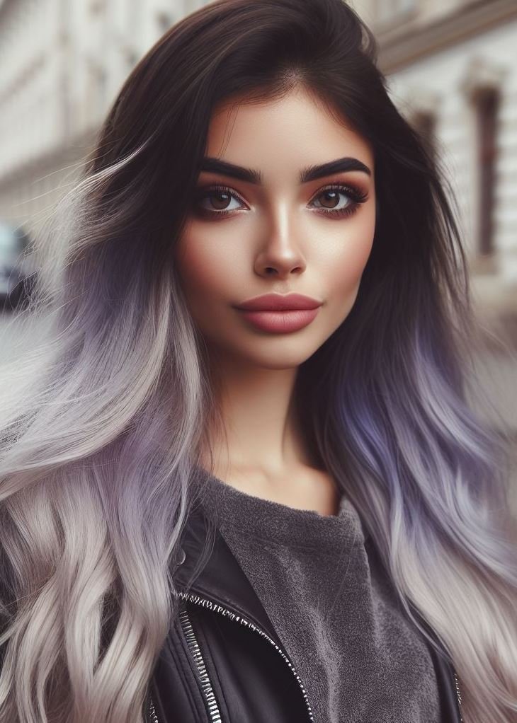 Hair Color Trends: Brassy Brunettes Beware! Cool Tones are Here | Pocoko 🌟 Shimmering shades of grey blend seamlessly into lavender, creating a mesmerizing ombre effect. Perfect for those who want to channel their inner ethereal goddess! ✨ #HairGoals
