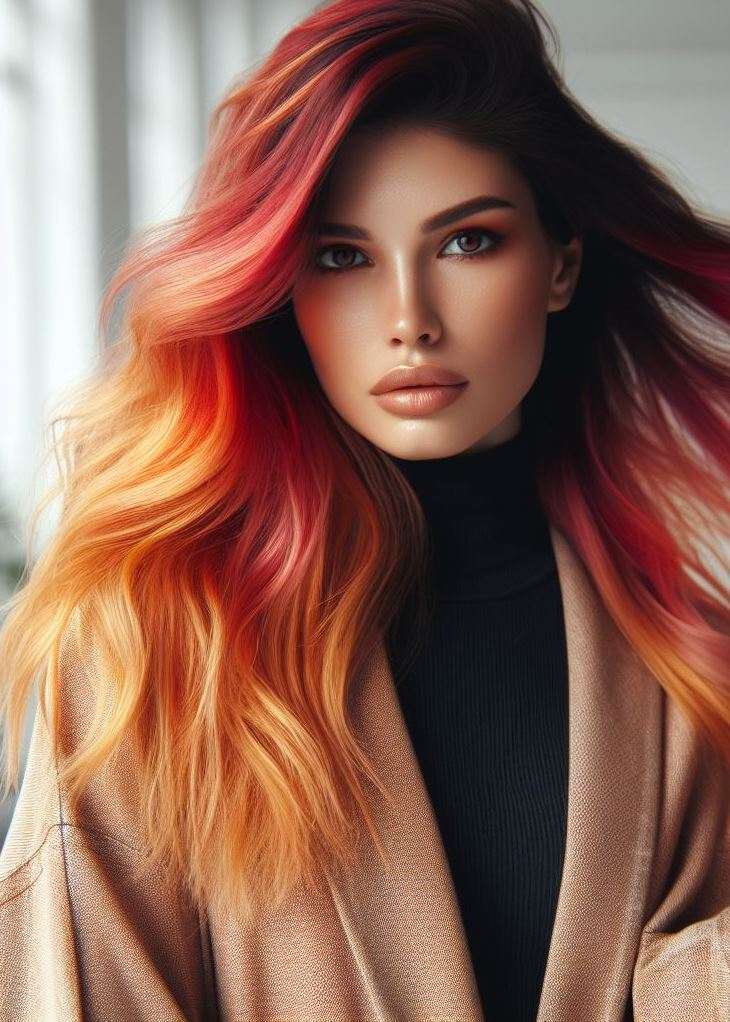 Saffron Sunset: Spice up your style with this exotic blend. From burnt orange to sun-kissed yellow, it’s a feast for the eyes—a sunset palette you can wear. 🌞🧡