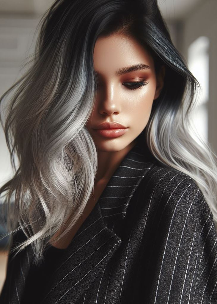 Silver Lining Chic: Life may throw storms your way, but your hair will always have a silver lining. These streaks add depth and elegance to your natural color.