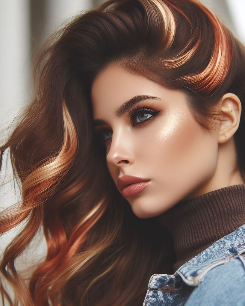 Copper Caramel Swirl: It’s like your hair took a dip in a caramel latte. The blend of bright copper and golden streaks creates a deliciously rich and inviting look.