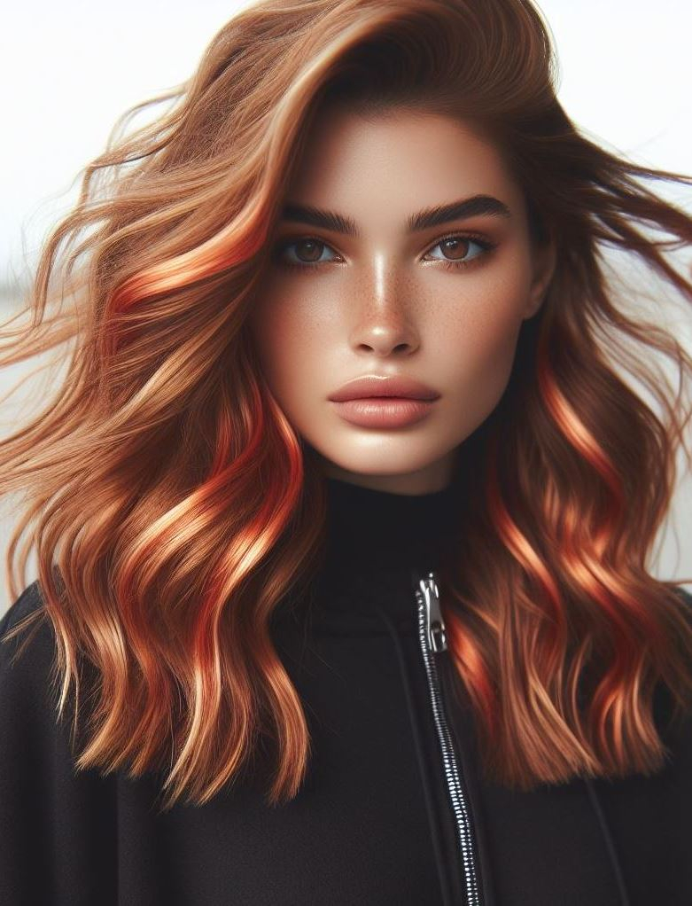 Golden Hour Glamour: As the sun sets, your hair glows with copper and gold. It’s the magic hour—the perfect time to flaunt this trendsetting color.