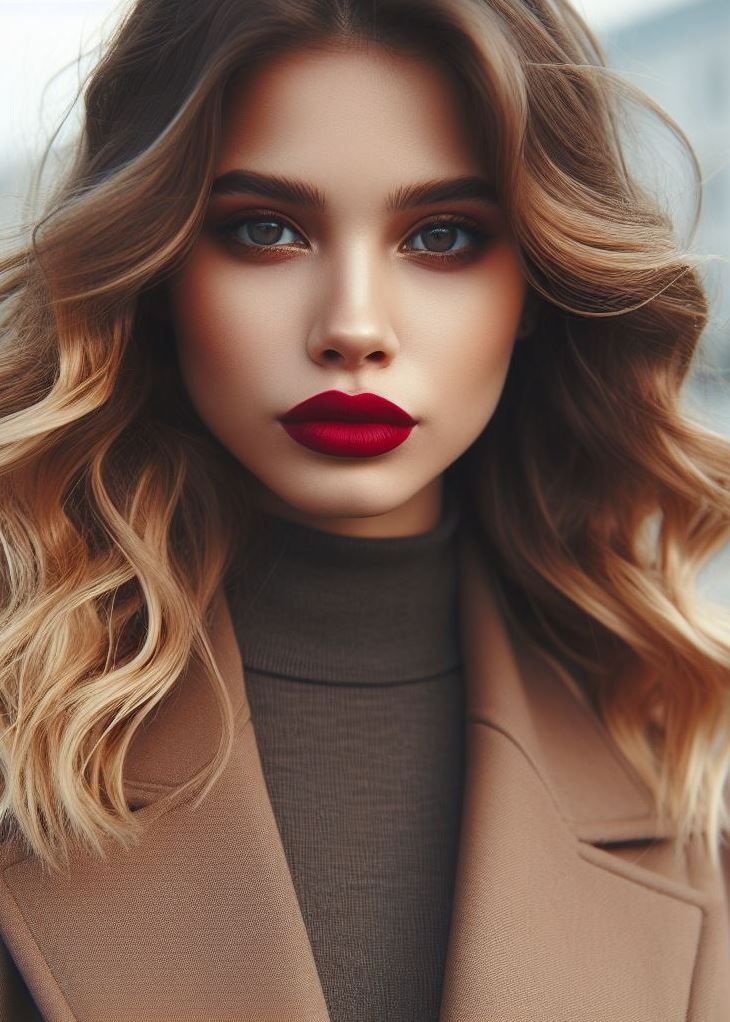 Embrace the fire within! Scarlet lips ignite your look with a burst of color and confidence.