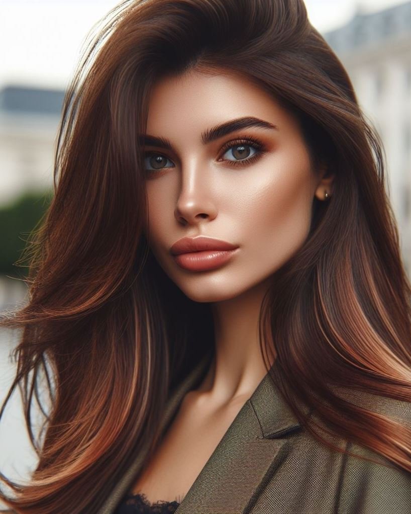 Hair Color Trends: Brassy Brunettes Beware! Cool Tones are Here | Pocoko “Chic Espresso Elegance”: An angled bob with a shot of caramel? Yes, please! This look is sassy, stylish, and perfect for your on-the-go lifestyle. It’s the hair equivalent of your favorite latte.