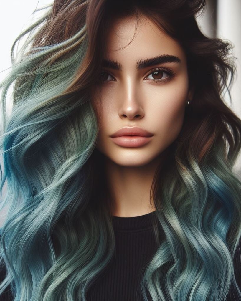 Hair Color Trends: Brassy Brunettes Beware! Cool Tones are Here | Pocoko “Teal Tidal Temptation”: This shade is the love child of a turquoise lagoon and a sun-kissed beach. It’s the kind of color that whispers secrets to the waves. Pair it with beachy waves for maximum allure.