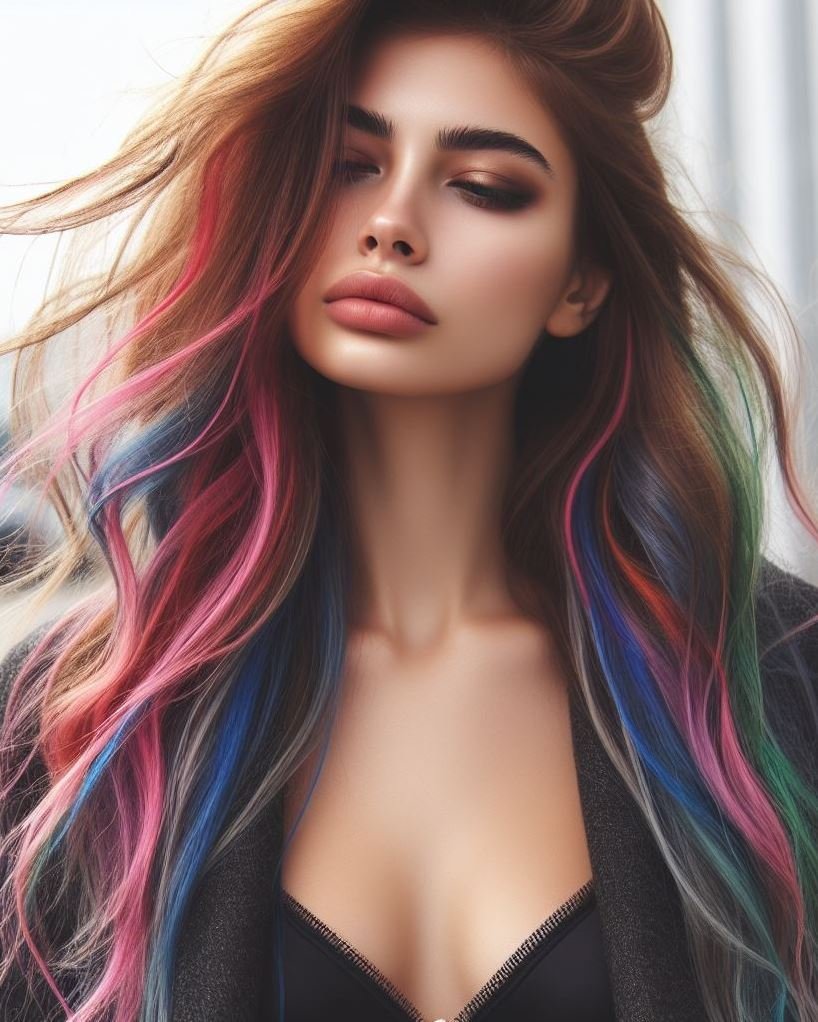 Hair Color Trends: Brassy Brunettes Beware! Cool Tones are Here | Pocoko “Braided Rainbow Symphony”: Braids meet color explosion! Weave in rainbow extensions—subtle or bold—into your braids. It’s like harmonizing a symphony of shades. Bonus points if you add glitter!