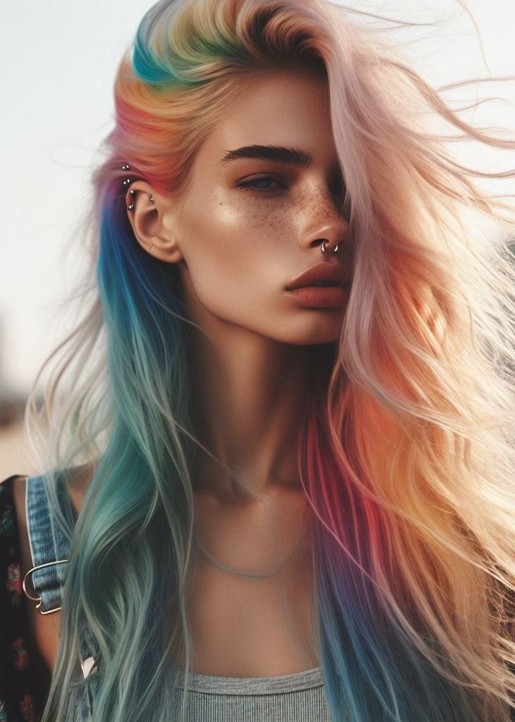 Hair Color Trends: Brassy Brunettes Beware! Cool Tones are Here | Pocoko “Opal Prism Enchantment”: Imagine your hair shimmering like an opal—subtle shifts from lavender to mint to pale blue. It’s the kind of color that catches moonlight and leaves everyone wondering if you’re a magical creature.