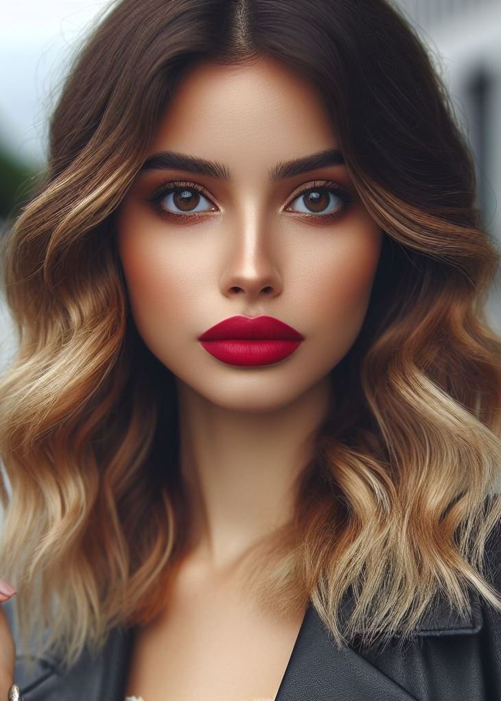 Classic with a twist! Cherry red lips offer timeless elegance with a touch of youthful sweetness.