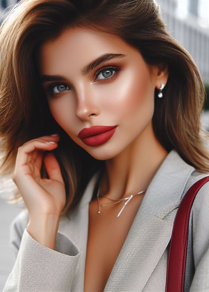 Carmine kiss, gothic chic! Deep, dramatic lips that command attention with a touch of mystery.