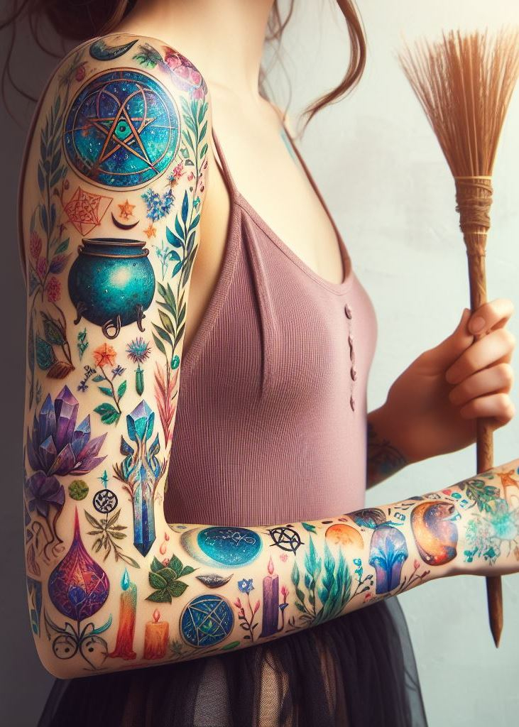 Bubbling creativity: This cauldron tattoo adds a dash of whimsy to your arm.