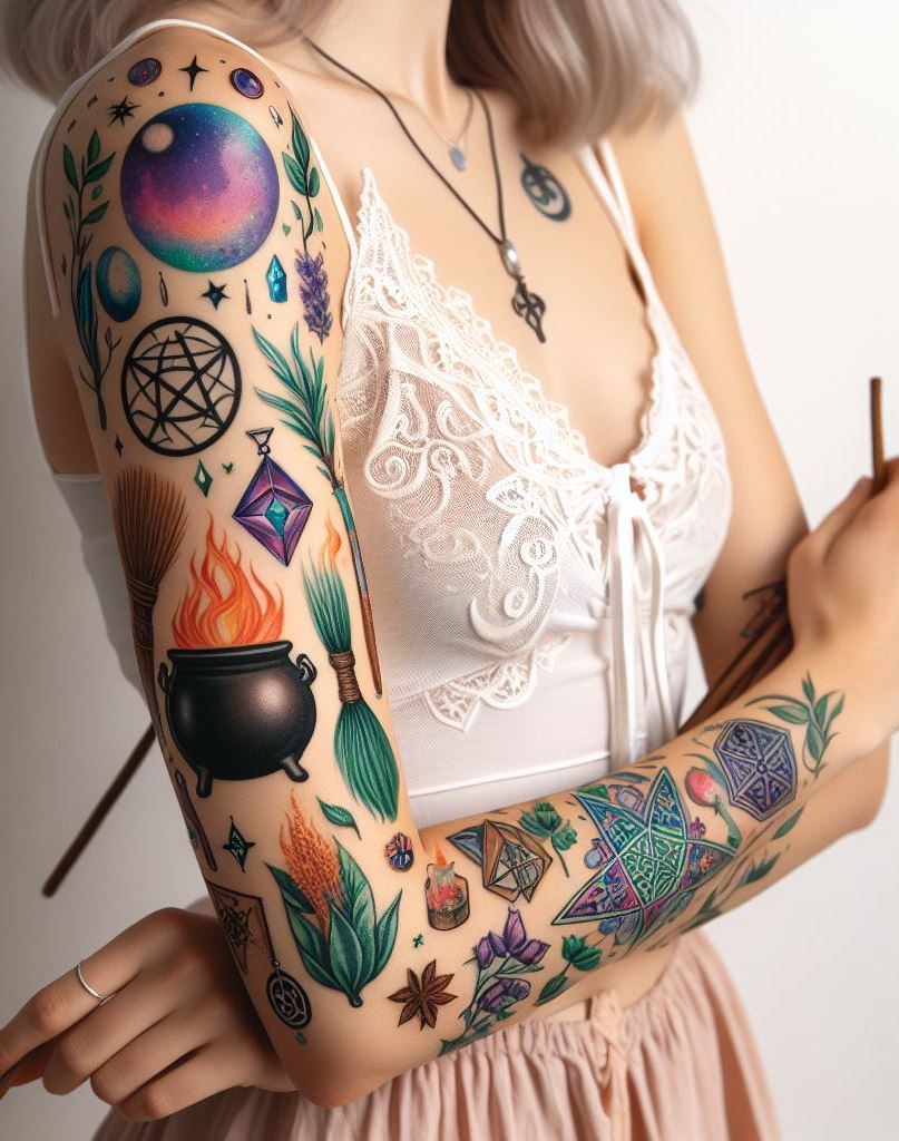 Alchemy in ink: This cauldron tattoo brews courage, wisdom, and a touch of moonlight.