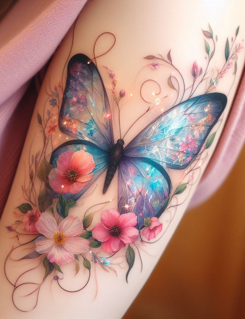 Mystical Flight: Ink a fairy riding a butterfly, their partnership a harmonious dance. Let this tattoo remind you that even the tiniest creatures can carry immense enchantment.