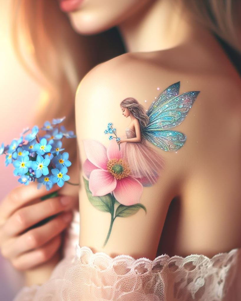 Tiny Enchantments: Imagine a fairy perched on your wrist, her wings delicate as gossamer. This tattoo whispers of secret glens, moonlit dances, and the magic that hides in plain sight.