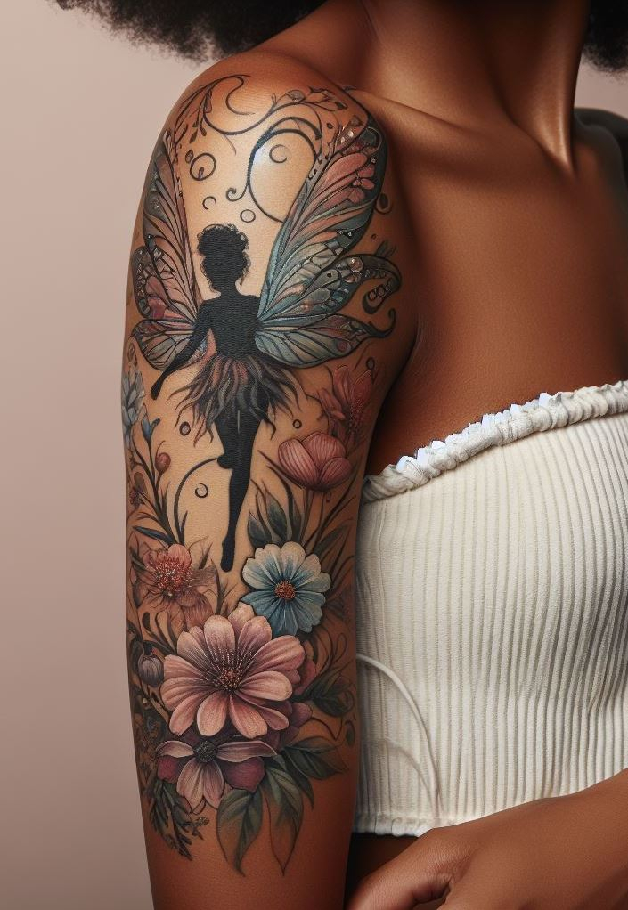 Whimsical Flight: Picture a fairy riding a firefly, their glow illuminating your skin. This tattoo celebrates the joy of flight and the magic of summer nights.